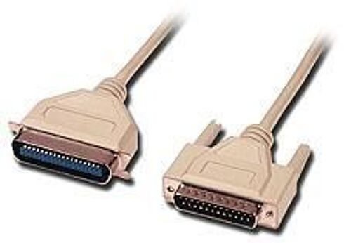 APM - Cable imprimante parallelle 3m - Connecteurs DB 25 male/centronics 36 male 25 conducteurs