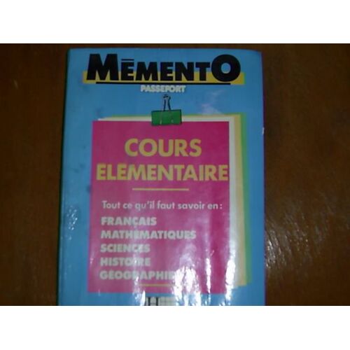 Memento Passeport Cours Elementaire
