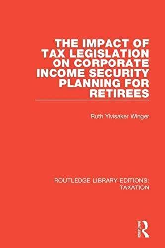 The Impact Of Tax Legislation On Corporate Income Security Planning For Retirees