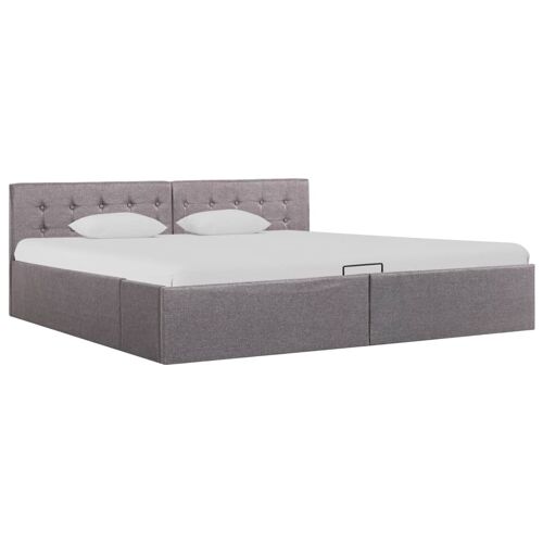 Cadre De Lit À Stockage Hydraulique Taupe Tissu 180x200 Cm