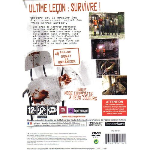 Jeu PS2 Obscure – Édition Promo, Complet Avec Boîtier Et Livret, Très Bon état