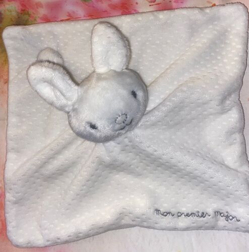 Doudou lapin blanc Serge major plat Peluche Mon premier Major