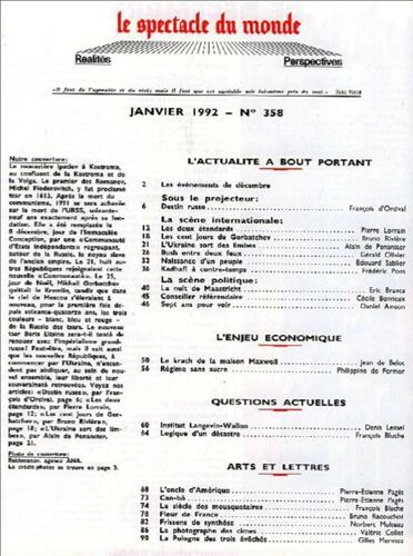 Le Spectacle Du Monde N° 358 : Khadafi A Contre Temps - La Nuit De Maastrich - Can Bo - Le Photographe Des Cimes