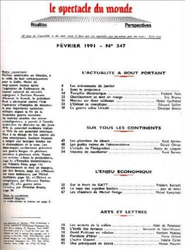 Le Spectacle Du Monde N° 347 : La Guerre Selon Lincoln - Les Pionnniers Du Desert - Insectes De Cauchemar - Sur Le Fronr Du Gatt - L Autre Claudel