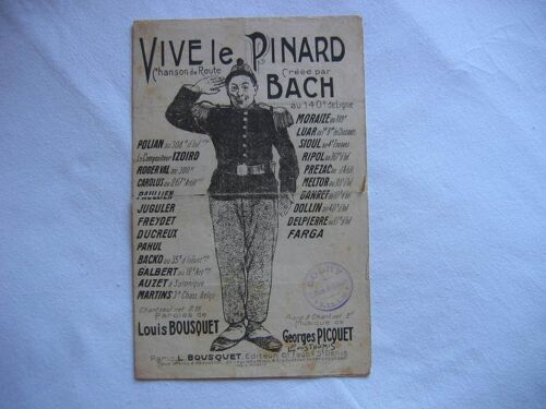 Vive Le Pinard; Créée Par Bach;Paroles De Louis Bousquet; Musique De Georges Picquet