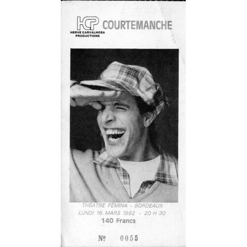 Courtemanche - Billet Spectacle - 16 Mars 1992 À Bordeaux