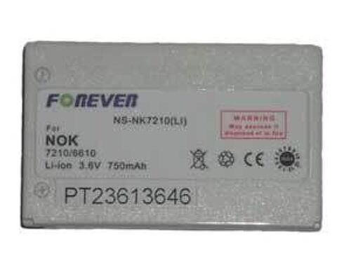 Batterie Pour Nokia 7210 750mah Li-Ion 5,9mm Nok 6200/6220/3200/2100/3300/7650 5,9mm Forever