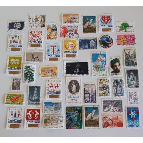 Lot De 42 Timbres Oblitérés France