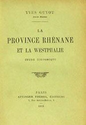 La Province Rhénane Et La Westphalie Étude Ééconomique