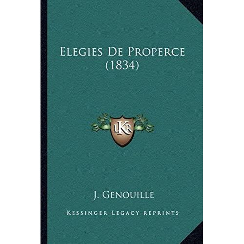 Elegies De Properce (1834)