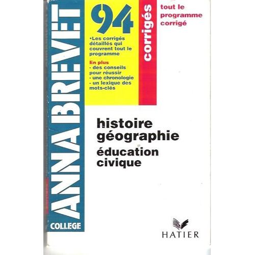 Annabrevet 94 - Histoire Géographie Corrigés