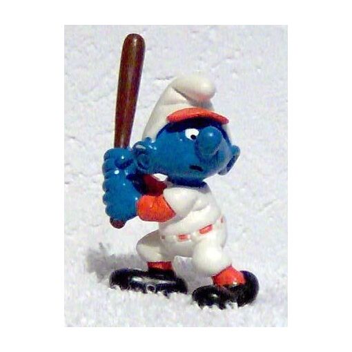 Figurine Schtroumpf Lanceur De Baseball – RARE – Résine – Allemagne 1980