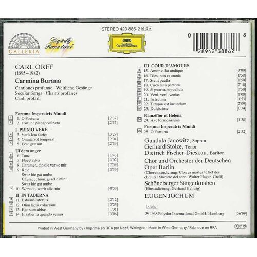 Carmina Burana, Cantate Scénique Pour Solistes, Choeurs Et Orchestre