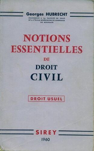 Notions Essentielles De Droit Civil