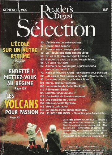 Sélection Du Réader's Digest N° 583 - L'école Sur Un Autre Rythme - Endetté ? Mettez-Vous Au Régime - Les Volcans Pour Passion - Le Livre Du Mois, N'oubliez Pas Auschwitz