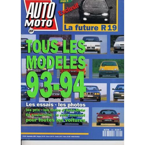 Auto Moto N° 129 : Tous Les Modèles 93-94