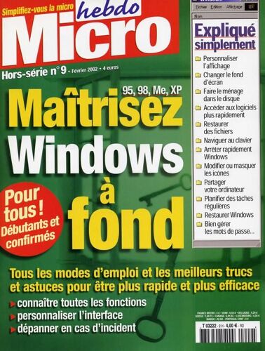 Micro Hebdo Hors-Série N° 09, Maîtrisez Windows 95, 98, Me, Xp À Fond