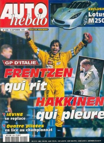 Auto-Hebdo N° 1205 : Gp D'italie: Frentzen Qui Rit Hakkinen Qui Pleure