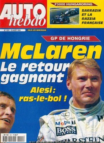 Auto-Hebdo N° 1201 : Gp De Hongrie: Mc Laren Le Retour Gagnant