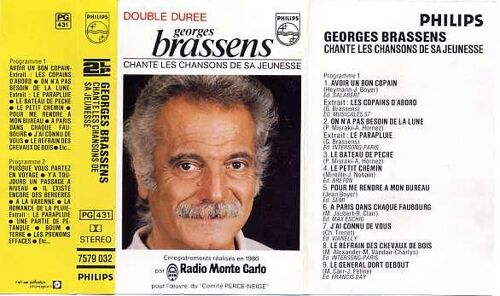 Georges Brassens Chante Les Chansons De Sa Jeunesse (Cassette Double Durée)