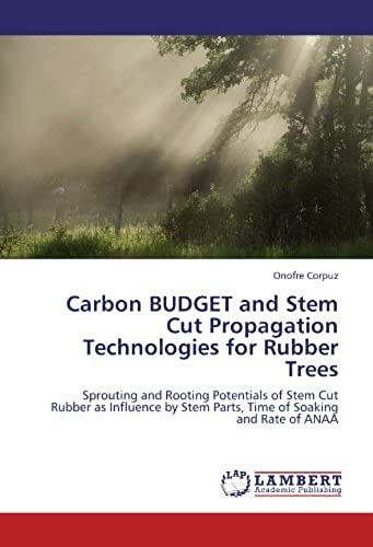 Carbon Budget And Stem Cut Propagation Technologies For Rubber Trees