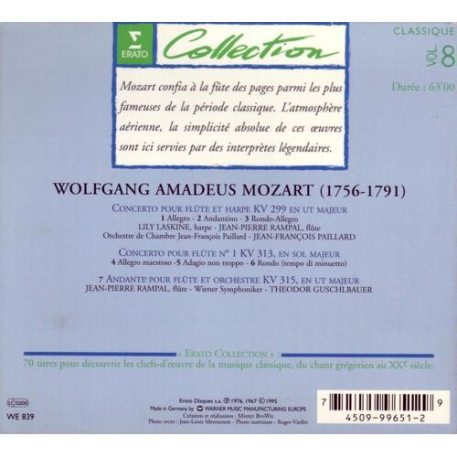 Wolfgang Amadeus Mozart : Concerto Pour Flûte Et Harpe