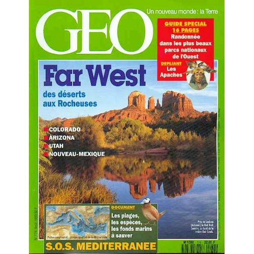 Geo - N° 174 : Far West Americain - Finlande - Guinee Equatoriale - Planete Mars - Tortues De Bali - Pollution En Mediterranee