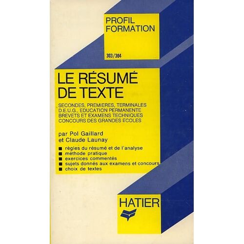 Le Résumé De Texte