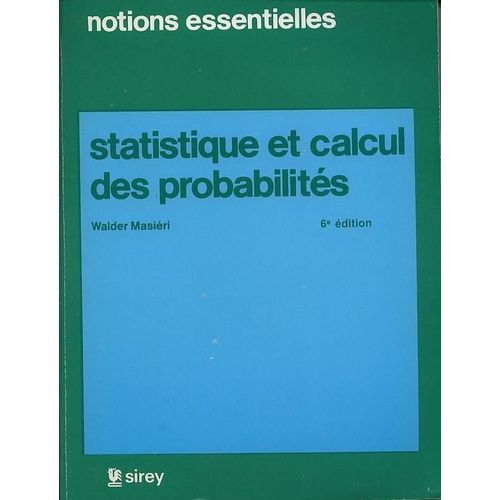 Statistique Et Calcul Des Probabilites 6 Edition