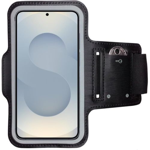 JGD-Brassard de sport pour Samsung Galaxy S25 ¿ Brassard avec compartiment pour clés ¿ Brassard de sport pour téléphone portable Noir