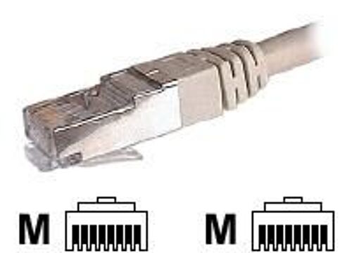 deXlan - Cordon de raccordement - RJ-45 (M) pour RJ-45 (M) - 5 m - UTP - CAT 5e - beige