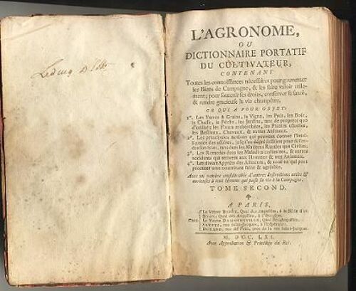 L'agronome Ou Dictionnaire Portatif Du Cultivateur M.Dcc. L.X.I. T. 2