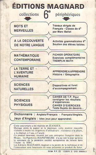Bilan Des Connaissances Au Collège - 6e