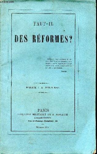 Faut-Il Des Réformes ?
