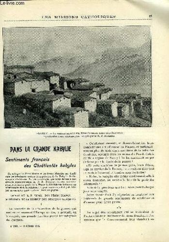 Les Missions Catholiques N° 2385 - Dans La Grande Kabylie, Sentiments Français Des Chrétientés Kabyles, Au Pays Du Calme Matin, Exilés De Jérusalem, Voyage Dans Le Haut Godavéry
