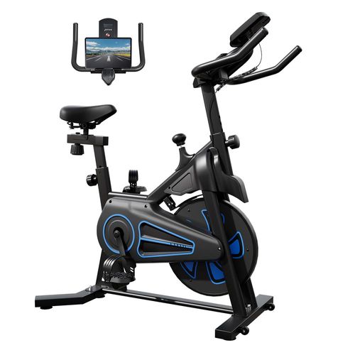Vélo D'appartement Qk116c Ergomètre Avec Écran Lcd Et Support Pour Tablette Roue 8kg Résistance Magnétique