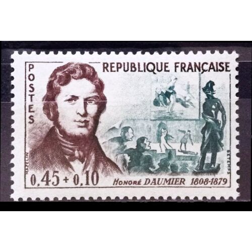 Célébrités 1961 - Honoré Daumier 0,45+0,10 (Impeccable N° 1299) Neuf** Luxe (= Sans Trace De Charnière) - Cote 4,00€ - N18849