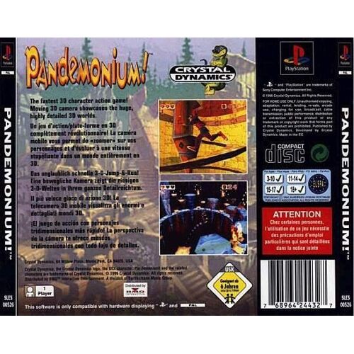 Notice Du Jeu Pandemonium ! Pour PlayStation 1 (PS1) - En Bon état, édition Française