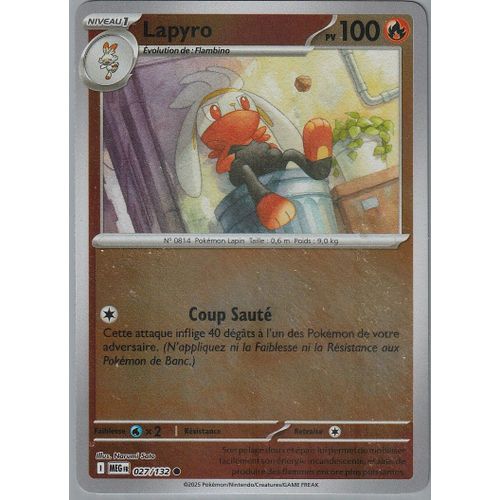 Carte Pokémon - Lapyro - 027/132 - Reverse - Méga-Evolution