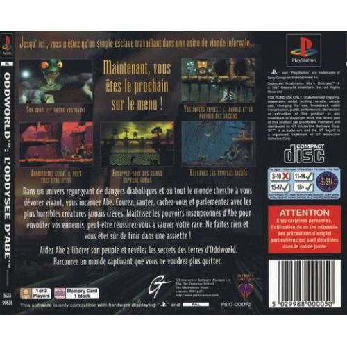 Oddworld : L'odysee D'abbe Platinum PS1