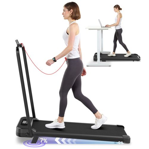 Tapis De Course Pour La Maison Et Le Bureau - Tapis De Marche Avec Inclinaison, Tapis De Course Sous Bureau 2,5 Cv (1-8 Km/H), Fonctionnement Silencieux, Écran Led Et Télécommande