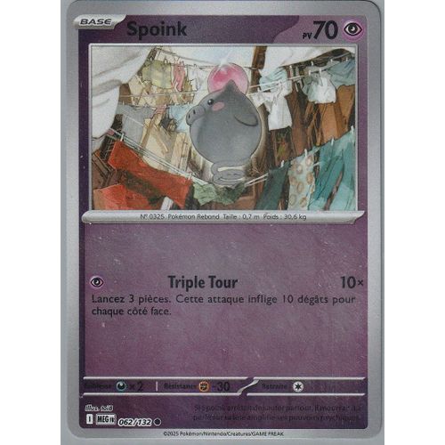 Carte Pokémon - Spoink - 062/132 - Reverse - Méga-Evolution