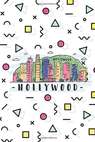 Hollywood: Neutral Wide-Ruled Blank Journal Travelers Notebook With City Skyline Cover
