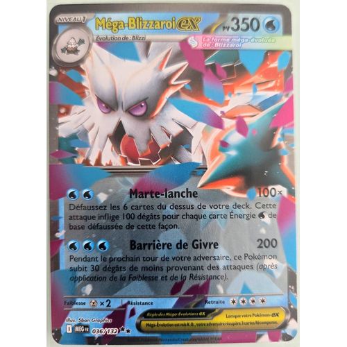 Carte Pokémon Méga-Blizzaroi Ex 036/132 Meg Méga-Evolution Fr Neuf