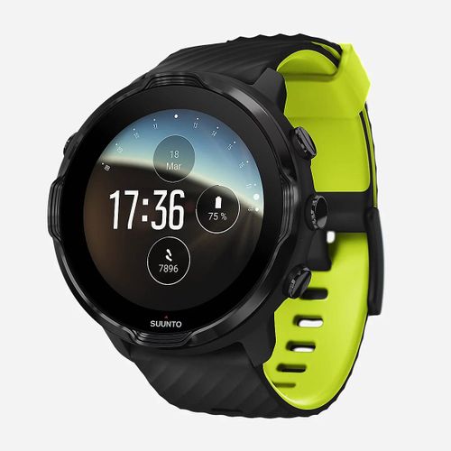 Suunto 7 - Noir - Montre de sport avec bracelet - silicone - noir - taille du poignet : 125-230 mm - Bluetooth, Wi-Fi, NFC - 70 g - Suunto - Wear OS by Google