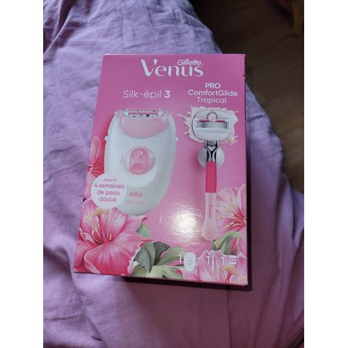 Rasoir Silk Epil 3 + Rasoir Pro Comfortglide Tropical Gilkette Venus Braun 