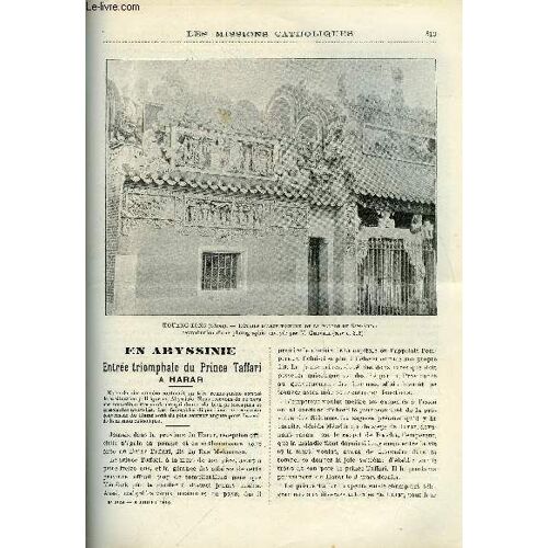 Les Missions Catholiques N° 2144 - En Abyssinie, Entrée Triomphale Du Prince Taffari A Harar, S.G. Mgr Chatelus, Parmi Les Pics, Fêtes Jubilaires En L Honneur De M. Barnier, Une Mission Aux Iles(...)