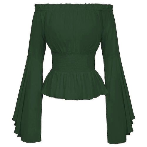 Chemisier Renaissance Pour Femme, Haut Médiéval Victorien, Épaules Dénudées, Manches Longues, Style Vintage, Costume De Pirate, Cosplay, Taille 2xl