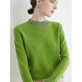 Pull 100 % Laine Et Cachemire Pour Femme, Tricoté, Col Roulé, Manches Longues, Vêtement Chaud Pour L'automne Et L'hiver, Taille L