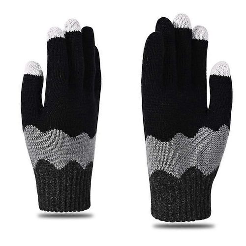 Gants D'hiver Chauds En Tricot Pour Femmes, 21 X 8,5 Cm, Poignets Élastiques, Doigts Longs, Pour Enfants